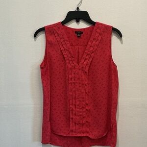 Ann Taylor Red Sleeveless Blouse